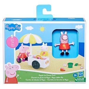 Hasbro Peppa Pig Peppa's Ice Cream Cart 5 pc Assortment Play Toy Set 3+